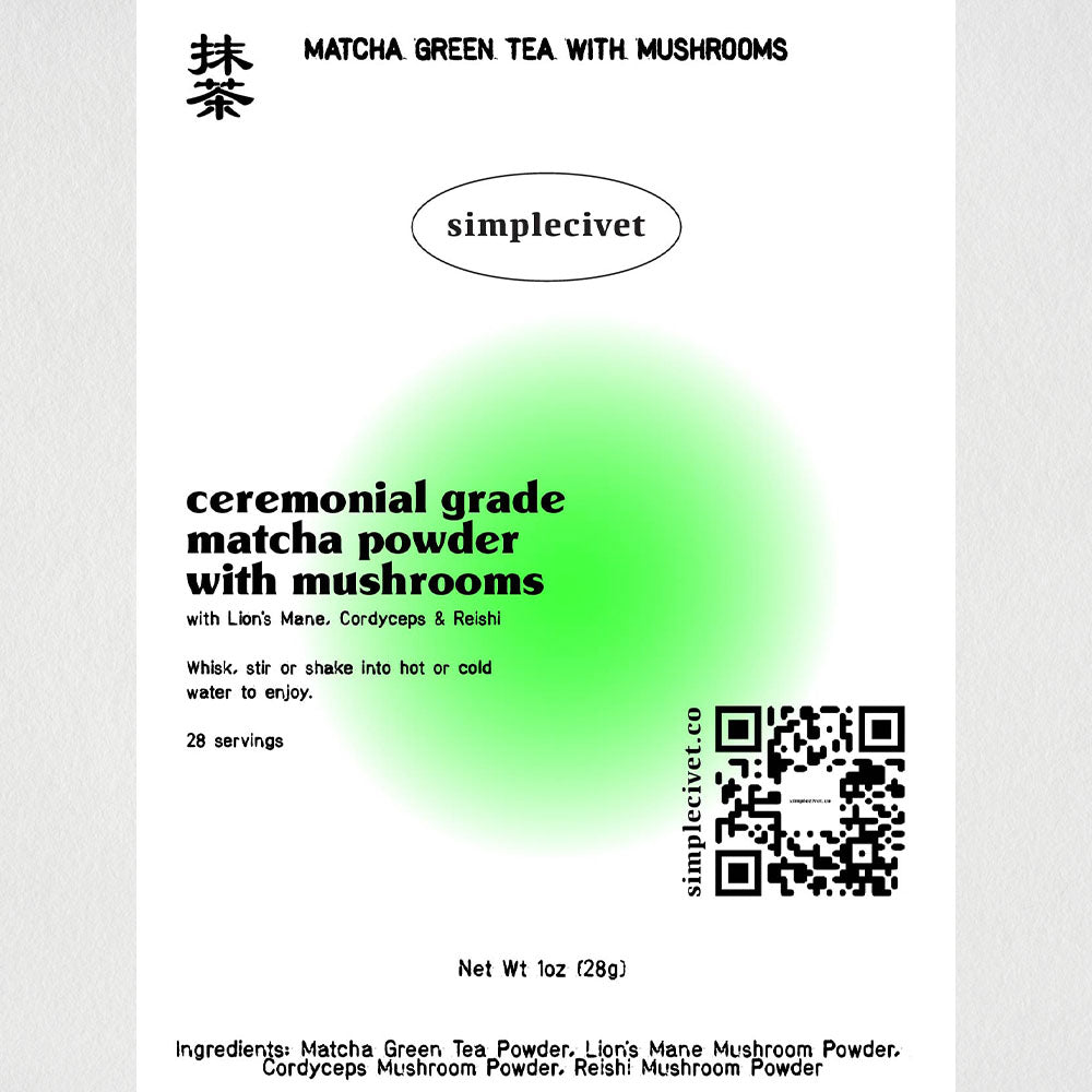 Ceremonial Grade Matcha with Mushrooms | Mindful Matcha Ritual