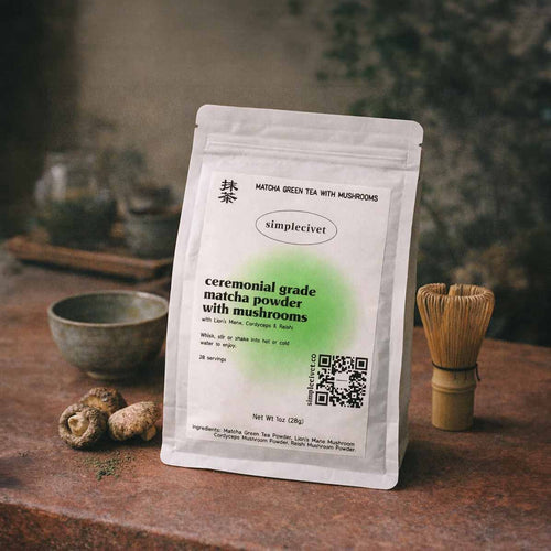 Ceremonial Grade Matcha with Mushrooms | Mindful Matcha Ritual