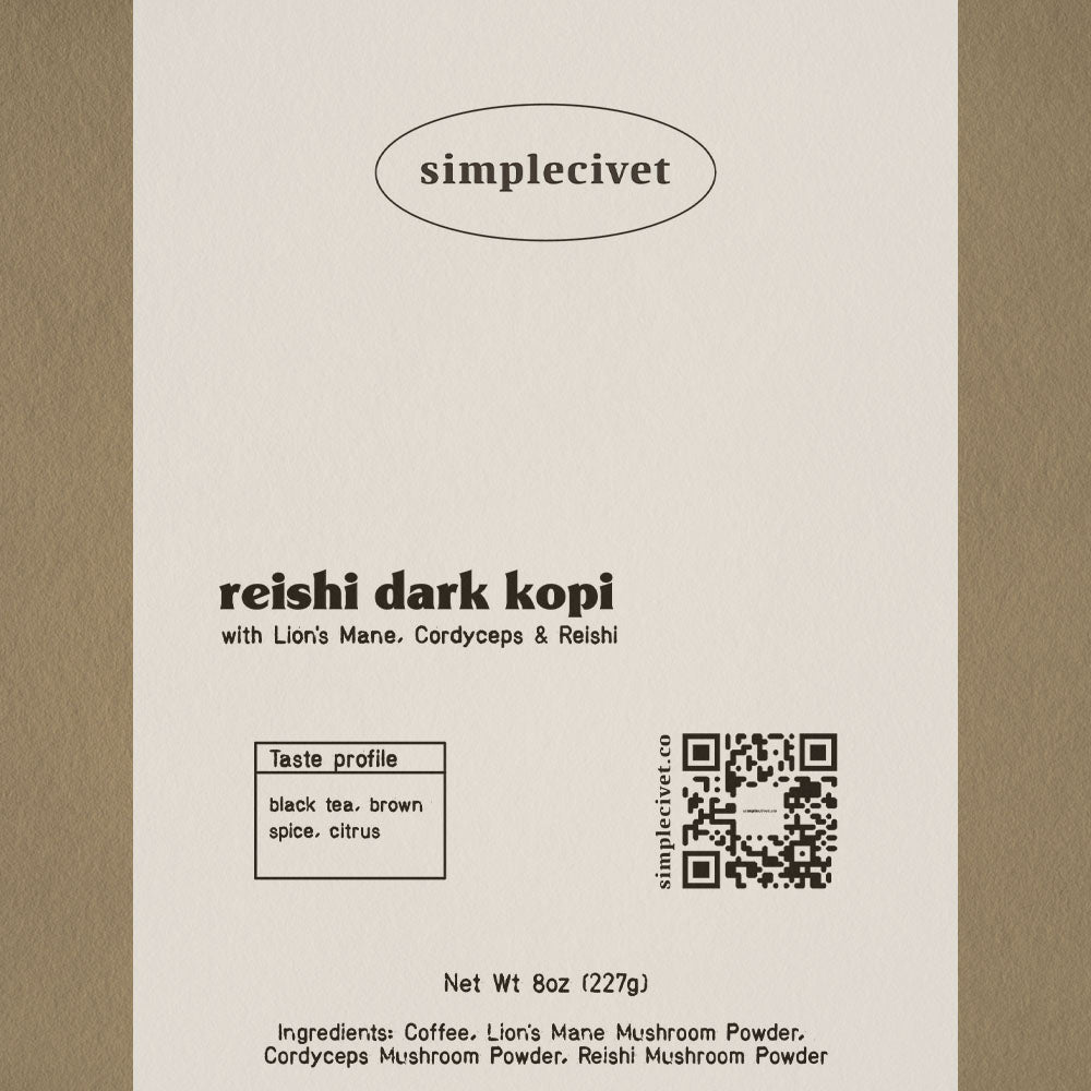 Reishi Dark Kopi | Our Signature Sumatran wet-hulled Mushroom Coffee